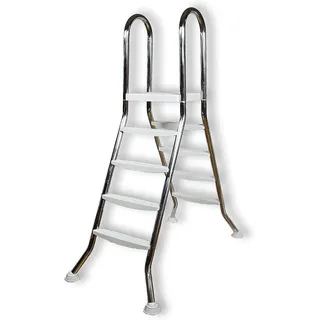 Edelstahl V2A Aufstellbecken - Poolleiter Hochbecken für freistehende oder teileingelassene Becken bis 120 cm Höhe, Menge: 1