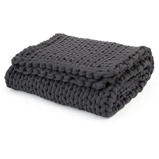 Bearaby Handgestrickte Gewichtete Decken für Erwachsene, Entwickelt in Deutschland, Patentiertes Design, 100% Bio-Baumwolle – Natürliches Gewicht Ohne Plastik (Asteroidgrau, 9 kg, 115 x 180 cm)