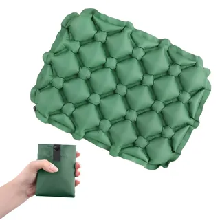 TRIWONDER Aufblasbares Camping Sitzkissen, Ultraleicht udn Wasserdicht Luftkissen, Reisekissen für Strand Rucksacktouren Wandern Angeln Bootfahren Strand (Grün, Einheitsgröße)