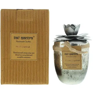 Bali Mantra Kamelie Glas Silber Pfirsich Grapefruit Kerze 500g