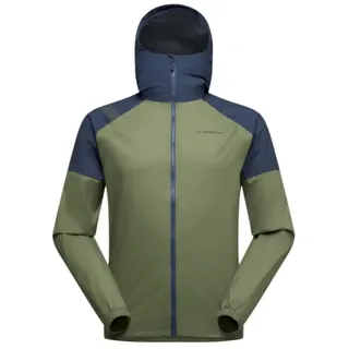 La Sportiva Trail-Laufjacke Pocketshell (Hardschell, wasserdicht) dunkelgrün/dunkelblau Herren