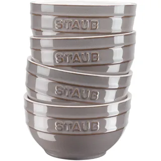Staub Ceramique Schüssel Set 14 cm / 4-tlg, Antik-Grau, Keramik