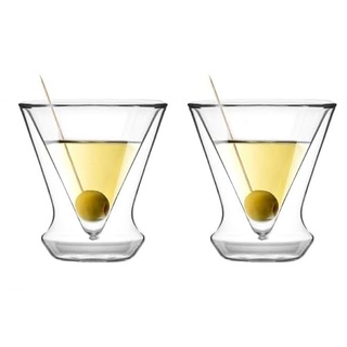 Vialli Design Set 2 x Martini-Gläser Doppelwandig 155 ml, Cocktailgläser, Soho-Kollektion, Trinkgläser, Gläser Modern, Glass für Espresso Martini, Longdrinkgläser, Partygläser, Borosilikatglas