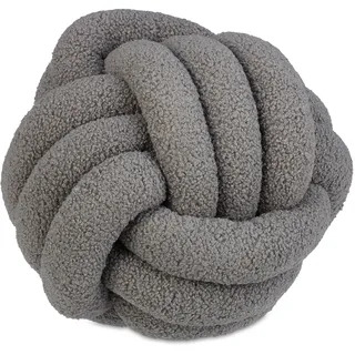 Relaxdays Knotenkissen Ø 25 cm Dunkelgrau