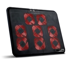 SKGAMES Notebook Laptop Kühler Gamer Kühlpad Ständer Kühlmatte Cooler Cooling Pad Unterlage für 10-17 Zoll, 8 x LED Lüfter, Schwarz