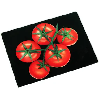 Premier Housewares Schneidebrett, Tomaten, schwarzes Glas