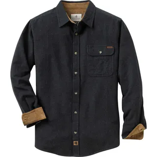 Legendary Whitetails Herren Buck Camp Flanell Langarm Plaid Button Down Freizeithemd Cordbündchen, Schwarz meliert, Klein