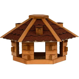 dobar® Vogelhaus Blockhaus 6-eckig mit Bitumendach
