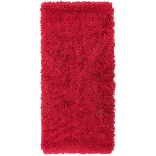 Beliani Zottelteppich CIDE Rot 80 x 150 cm