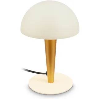 Brilo Tischlampe Messing-Altweiß Silber