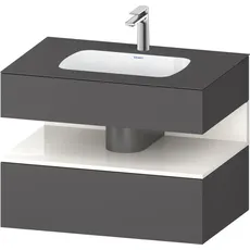 Duravit Qatego Einbauwaschtisch mit Konsolenwaschtischunterbau, 800x550x600mm, Nische Weiß Hochglanz, QA4785022, Farbe: Graphit matt