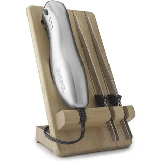 GASTROBACK 41600 Home Culture-Design Elektro Messer, INOX-Touch-Gehäuse, 120 Watt, inkl. Multischnitt-und Wellenschliffklinge, silber