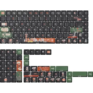 Keychron Tastenkappen Set für Mechanische Tastatur US ANSI, Low Profile LSA Dye-Sub PBT Full Set Keycaps New York (133 Tasten)