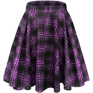 Urban Coco Damen Basic Vielseitiger dehnbarer ausgestellter Mini-Skaterrock - - Mittel