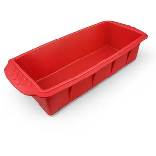 GMMH Silikon Brotbackform, Kastenform Antihaft Backform Kuchenform für Kuchen und Brot, Bananenbrot, Brotform 23x10x6 cm (Rot)