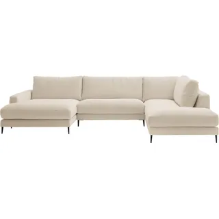 INOSIGN Wohnlandschaft »Downtown XXL B/T/H: 341/223/84 cm Loungemöbel zum Relaxen«, weicher Sitzkomfort, Cord-Bezug, weicher Sitzkomfort U-Form, beige