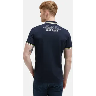 Camp David Poloshirt Airplane Tour I Kurzarmshirt mit Polokragen - Dunkelblau
