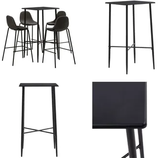 vidaXL 5 tlg. Bar Set Stoff Dunkelgrau - Bar-Set - Bar-Sets - Bartisch Mit Barhocker - Bartische Mit Barhocker - Grau