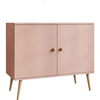 Lookway Kommode Zweitürige Harmony Natürlich Rosa , Holzwerkstoff , 100x85x42 cm , Kleinmöbel, Kommoden, Kommoden
