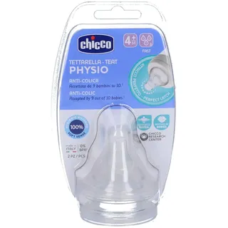 Chicco PHYSIOLOGISCHER ANTIKOLIK-SAUGER, SCHNELLER FLUSS, 4M+, SILIKON, 2 ST.