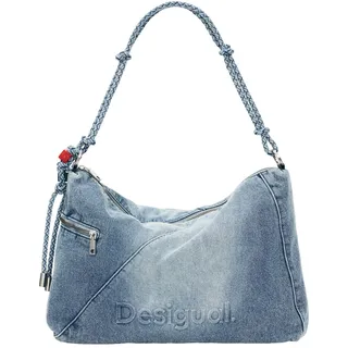 DESIGUAL Half Logo Leiria 2.0 Schultertasche Baumwolle/Synthetik Denim Raw