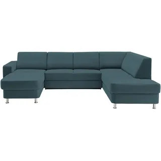 Xora Wohnlandschaft , Türkis, Petrol , Textil , Uni , U-Form , 301x198 cm , Goldenes M , Typenauswahl, Bettkasten erhältlich, Fußauswahl, Stoffauswahl, Relaxfunktion, seitenverkehrt erhältlich, Bettfunktion erhältlich, Hocker erhältlich , Wohnzimmer, Sofas & Couches, Wohnlandschaften, Wohnlandschaften in U-Form