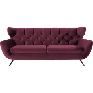 3C Candy 3-Sitzer »Beatrice, extravagantes Megasofa, bequem, Küchensofa«, mit Rückensteppung im Rautenmuster, Samt Optik, auch in Fellimitat 3C Candy bordeaux