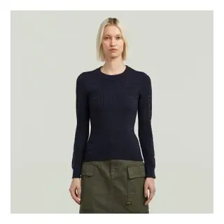 G-Star für Damen. D27170-C259-H705 3D-Strickpullover Biker navy (L), Lässig, Acryl, Bio-Baumwolle, Nachhaltig, Marine
