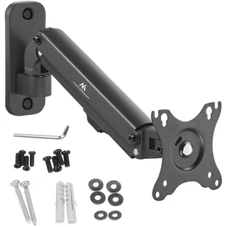 Maclean Brackets Maclean Monitor-Wandhalterung, 17-27" 7kg max, Gasfeder, MC-458 & Schwarz