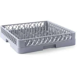 HENDI 877104 Spülkorb, Spülmaschinenkorb, Geschirrspülkorb, für Teller und Tabletts, grobmaschig, eingegossenen Stiften, Polypropylen, 500x500x(H)100mm, grau