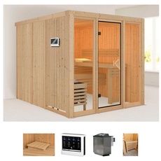 Bild Sauna »Artja«, (Set), naturbelassen mit Ofen 9 kW Bio ext. Steuerung beige