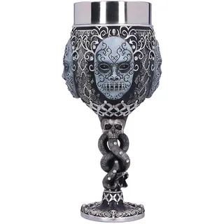 Nemesis Now Death Eater Collectable Goblet Harry Potter Todesfresser Maske Voldemort Sammlerstück Kelch, Kunstharz, Schwarz/Silberfarben, 19,5 cm