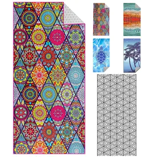 IGINOA Strandtuch Mikrofaser XXL Strandhandtuch Microfaser Badetuch Strand Handtuch Groß 180x90 Dünn Leicht Boho Microfasertuch Strandbadetuch Schnelltrocknendes Leichte Strand Tuch Beach Towel
