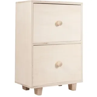 Rayher Kommode auf Füßen, Holz, FSC-zertifiziert, 16,5 x 9 x 24 cm, zwei Schubladen, Kommödchen, Schubladenbox, 62791000