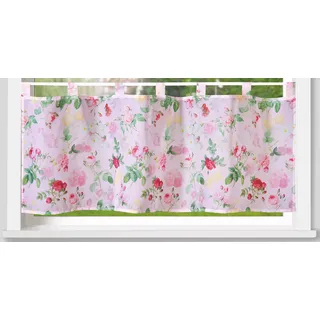 Weckbrodt Scheibengardine »Rosalie« Schlaufen 1 Stk. tlg. Bistro, Voile, bedruckt, floral, HxB 45x120cm, Gardine, Store, bunt