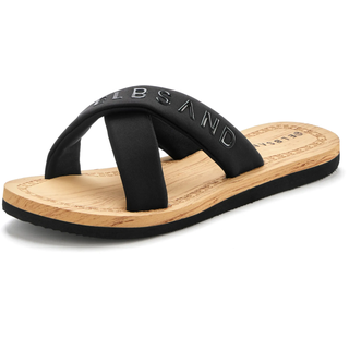 Badepantolette ELBSAND "Badeschuhe, Badeschlappe, Sommerschuhe, Pantolette,Badelatsche", Damen, Gr. 36, schwarz, Obermaterial: 100% Textilmaterial. Decksohle: 100% Synthetik. Futter: 100% Textilmaterial. Laufsohle: 100% Synthetik, unifarben, Basic, Schuhe Badepantolette, Sandale mit wasserabweisender und ultraleichter Sohle VEGAN, Topseller