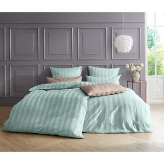 OTTO home Malia Mako-Satin Grün 155 x 220 cm + 80 x 80 cm