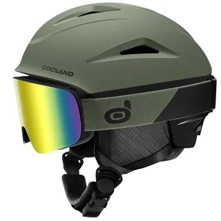 Odoland Skihelm und Skibrille Set Snowboardhelm mit Snowboardbrille für Damen und Herren und Jugend Ski Goggles UV 400 Schutz Windwiderstand Snowboard Brille zum Skifahren und Bergsteigen