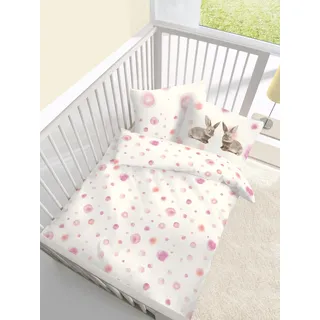 Baby Fein Biber Bettwäsche mit Hase 100x135 + 40x60 cm
