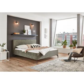 meise.möbel Polsterbett »Riva II« mit schwarzen Metallfüßen, wahlweise mit Bettkasten, grün