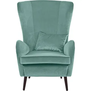 Sessel HOME AFFAIRE "Sallito, Ohrensessel, TV-Sessel", grün (mintgrün), B:76cm H:109cm T:85cm, Struktur Hahnentritt (67% Polypropylen, 33% Polyester);Samtoptik (100% Polyester);Fellimitat (100% Polyester);Samtcord (92% Polyester, 8% Polyamid);Struktur (100% Polyester);Struktur fein (100% Polyester), Sessel, Sessel, für Wohnzimmer, auch in Samtcord