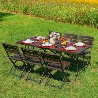 Garden Pleasure Tabora Klapptisch 180 x 74,5 x 73 cm braun