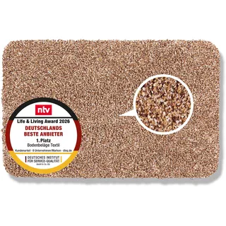 Rutschfeste Schmutzfangmatte innen waschbar - Beige 40 x 60cm (Rechteckig) | Saugfähige Sauberlaufmatte Innenbereich Entra SAUGSTARK pflegeleicht Sauberlaufmatte 100% Baumwolle Türmatte robust Fußmatte