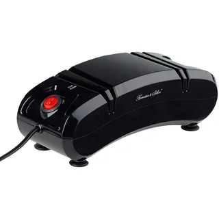 Rosenstein & Söhne Schleifstein elektrisch: Elektrischer Keramik-Schleifer für Stahlmesser, grob- & fein, 180 Watt (Messer Schleifstein elektrisch, Elektrischer Messerschärfer, Schleifscheiben)