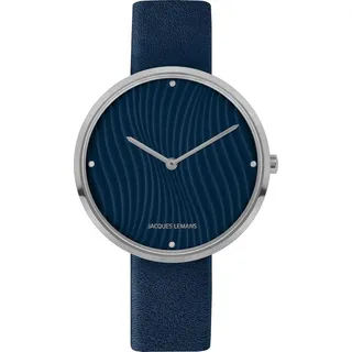 Jacques Lemans - Armbanduhr - Damen - Design Collection 1-2093D - Silber, Blau