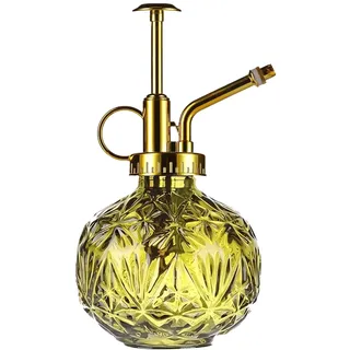Pflanzen Glas Sprühflasche, 240ml Glas-Wassersprühflasche Drucksprüher, Retro Relief Pflanzensprüher mit Pumpe für Balkon Kleiner Gartenpflanzen Indoor Haus Oder Büro
