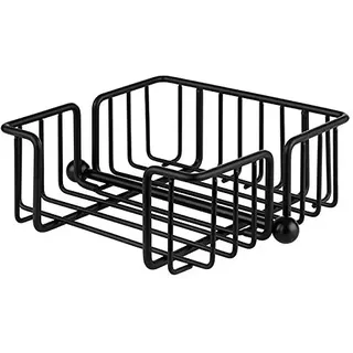 Buddy ́s Bar - Serviettenhalter inkl. Beschwerer, Serviettenspender für ca. 50 Servietten/Serviettenständer, schwarz lackiertes Metall, 19 x 19 cm, 7,5 cm Höhe