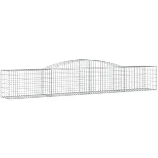vidaXL Gabione mit Hochbogen 400x50x60/80 cm Verzinktes Eisen - Silber