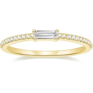 Titaniumcentral Ringe Damen Vorsteckring Schmal Ewigkeitsringe Baguette-Schnitt Zirkonia Verlobungsringe Eheringe Trauringe