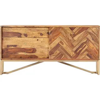 vidaXL Sideboard 118x30x60 cm Massivholz Akazie - Braun
